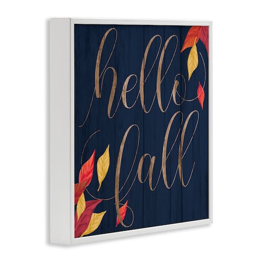 Stupell Industries Hello Fall with Autumn Foliage Framed Giclee Art